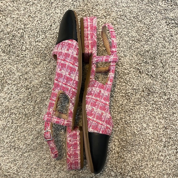 NWOT a new day Chic Pink and Black Women's Flats size 8 1/2 - Picture 3 of 6